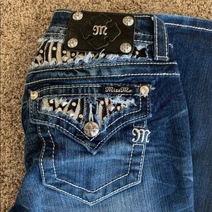 Miss Me mid rise bootcut bling jeans size 26 x 34